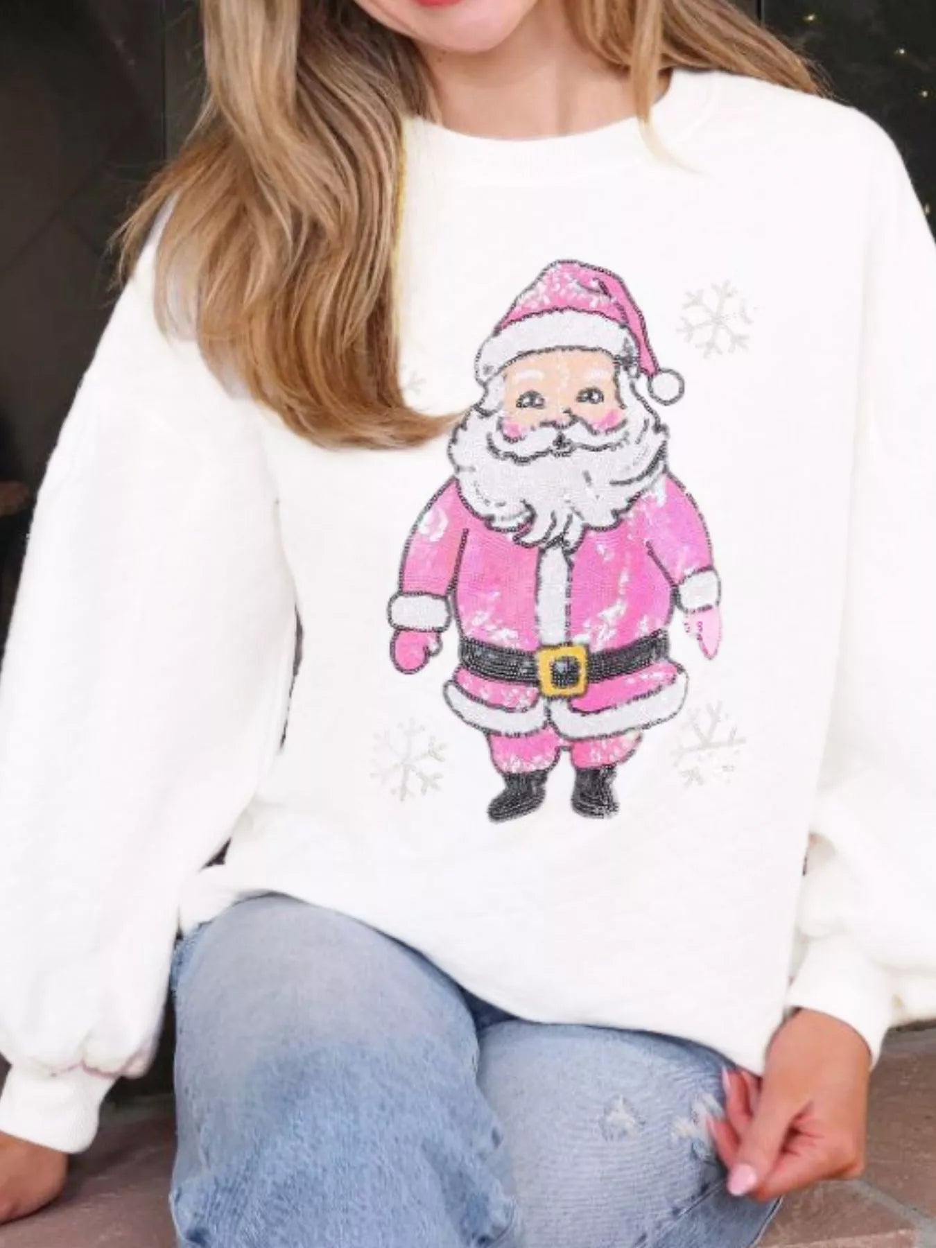 Sparkly Sequin Crewneck Sweatshirt - MAD RUFFI