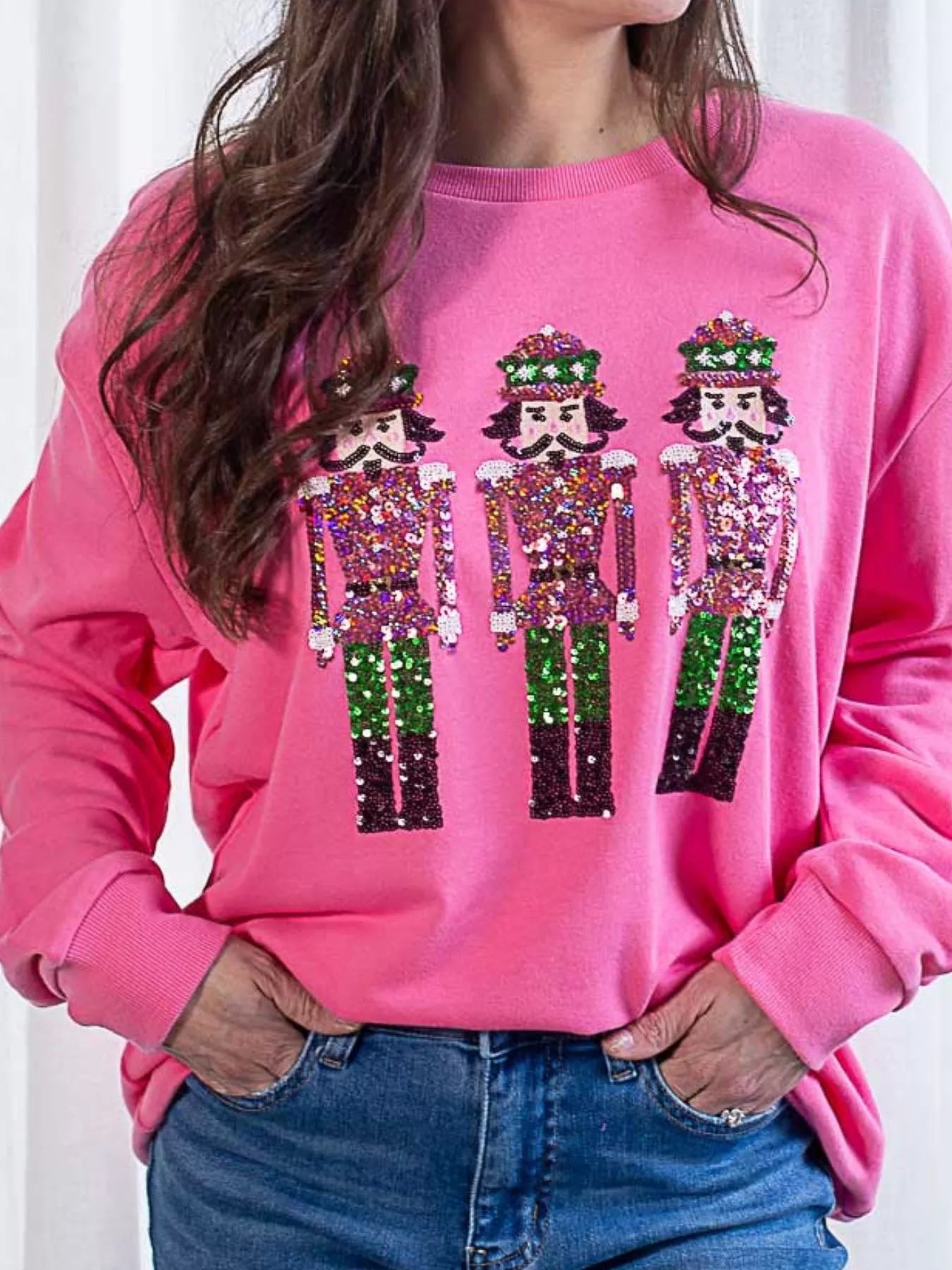 Sparkly Sequin Crewneck Sweatshirt - MAD RUFFI
