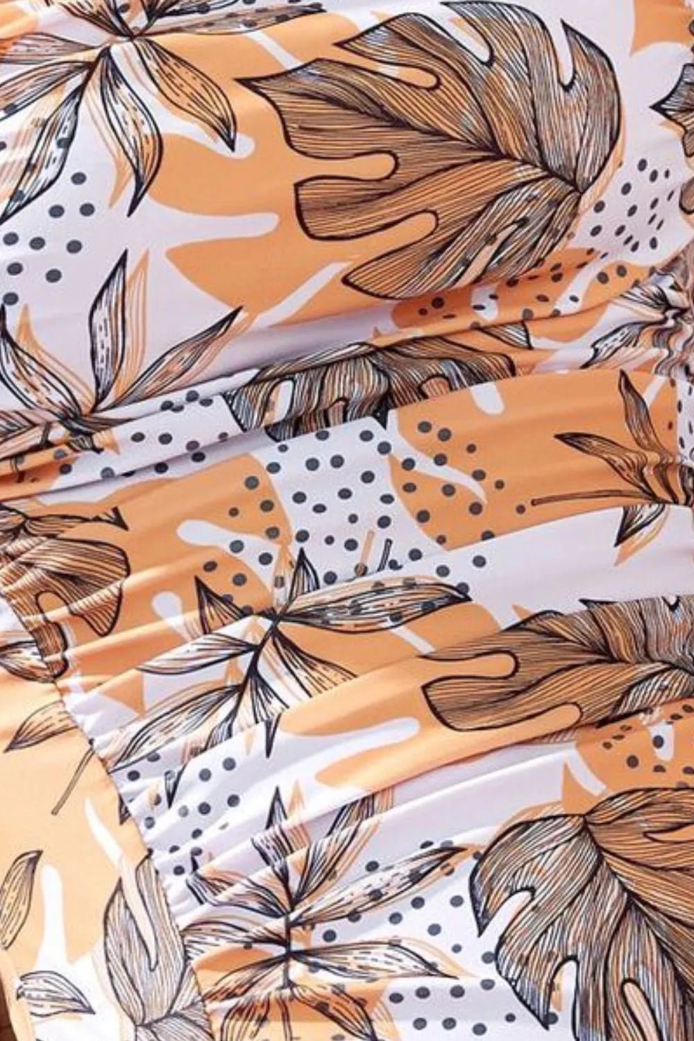 Square Neck Printed One - Piece Swimwear and Cover Up Swim Set - MAD RUFFI