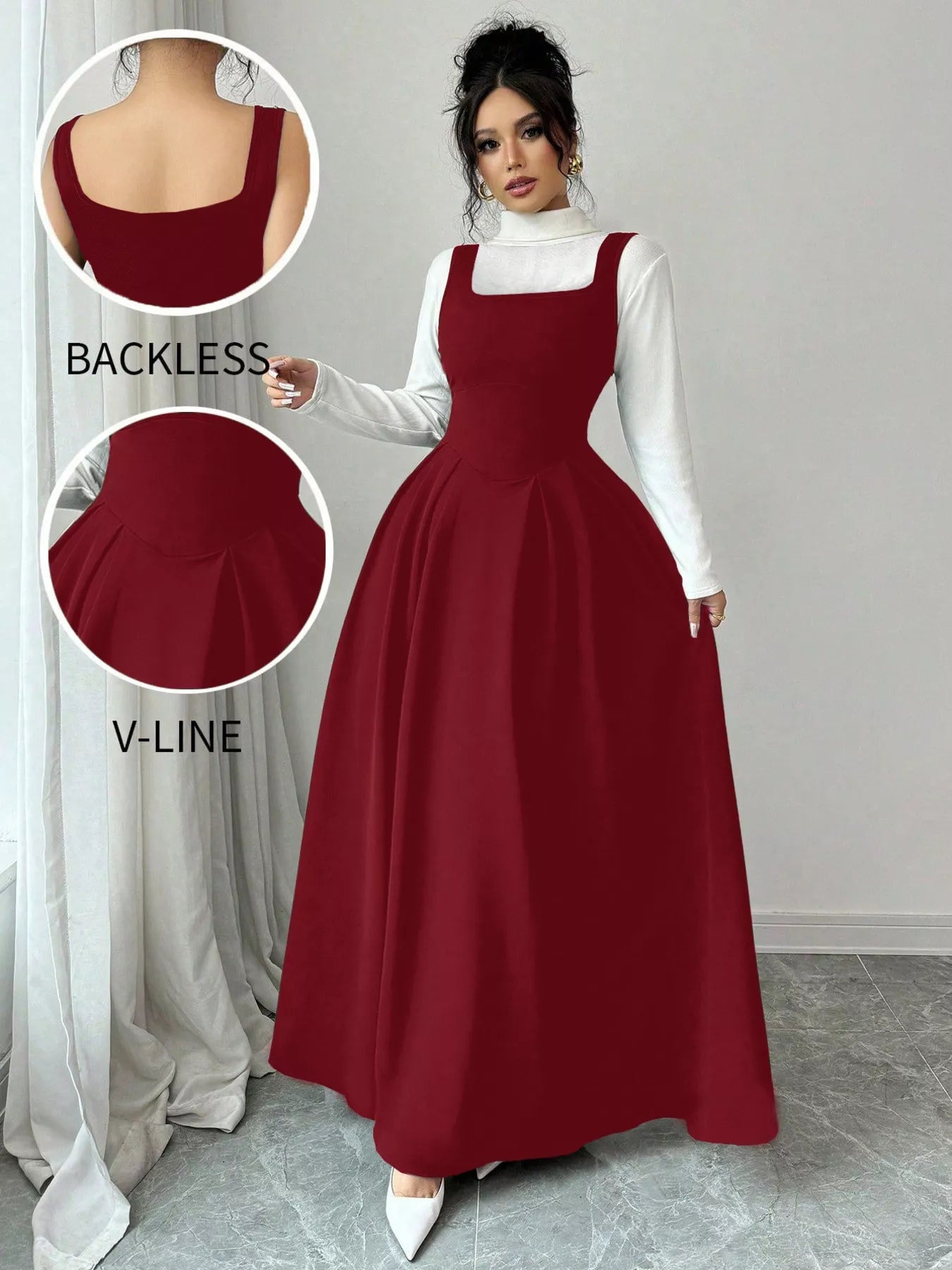 Square Neck Sleeveless Maxi Tank Dress - MAD RUFFI