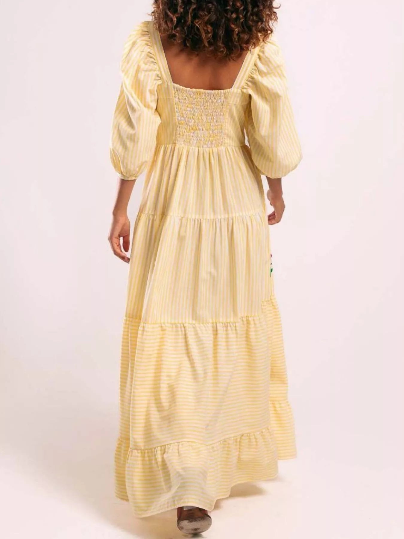 Square Neck Tiered Maxi Dress - MAD RUFFI