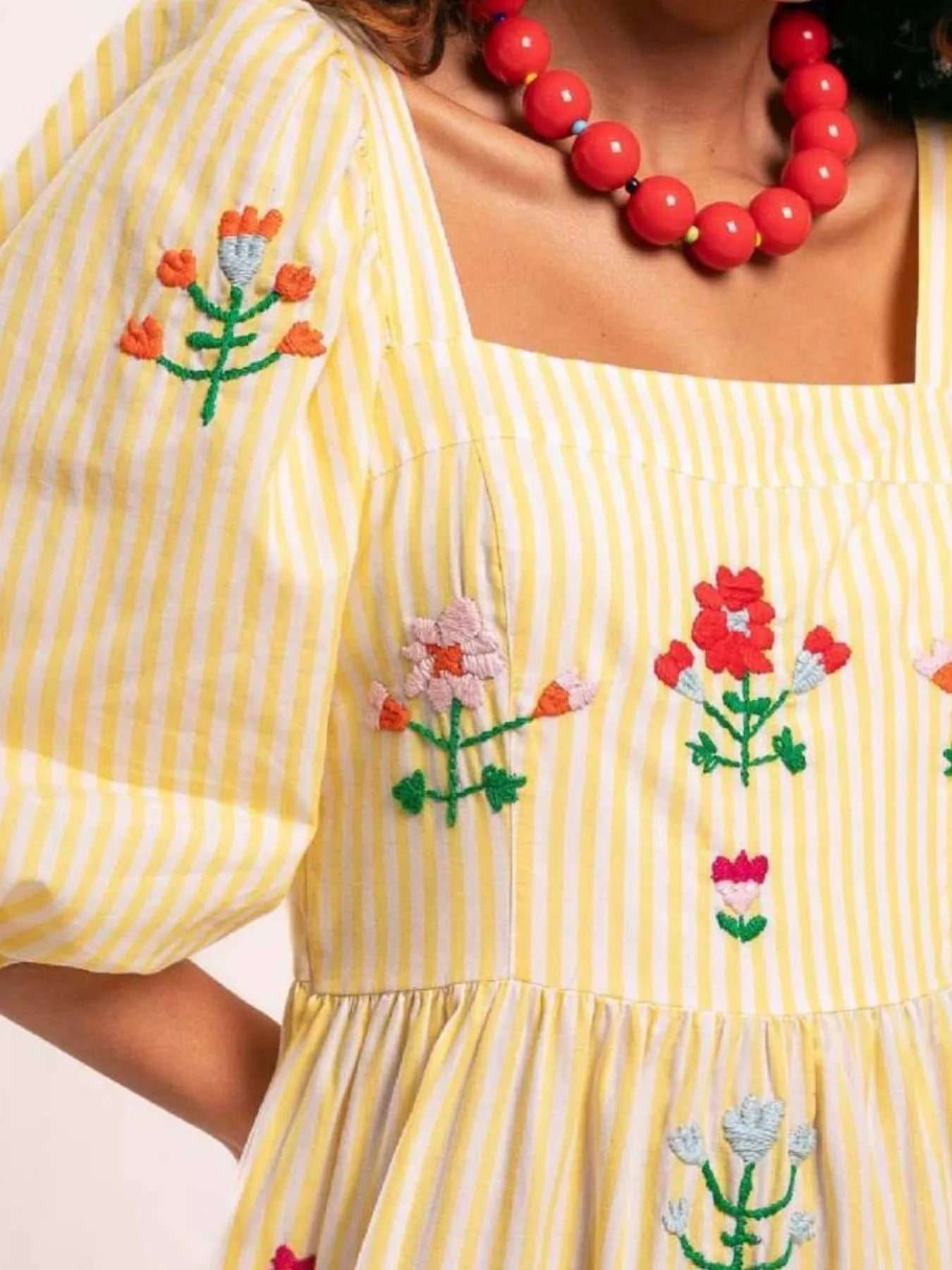 Square Neck Tiered Maxi Dress - MAD RUFFI