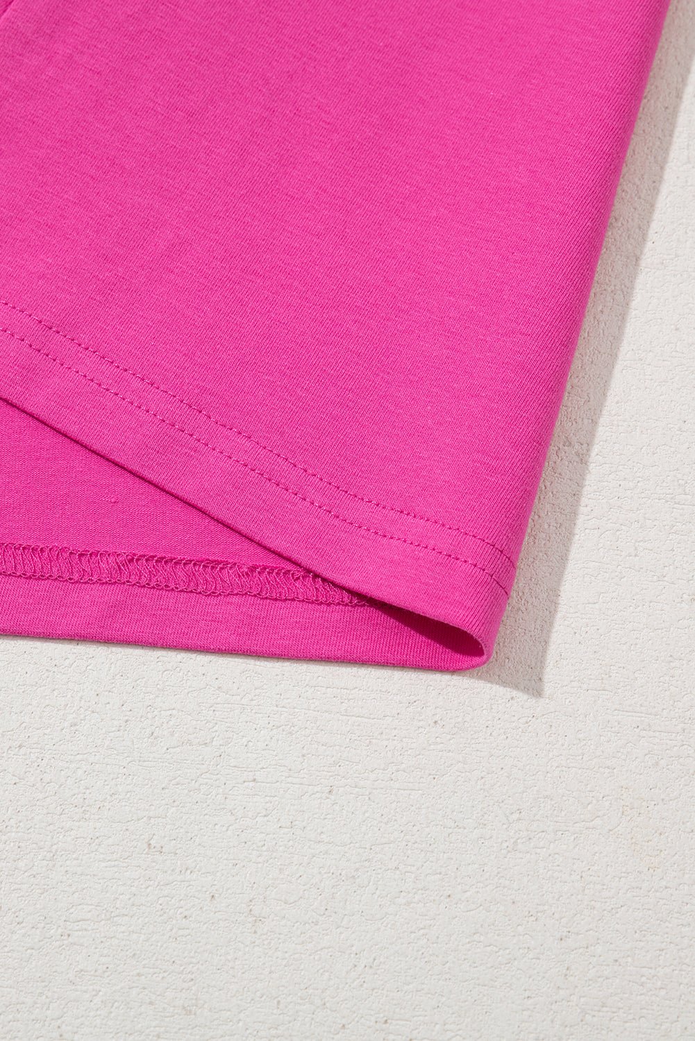 strawberry pink casual round neck bubble sleeve t-shirt - MAD RUFFI