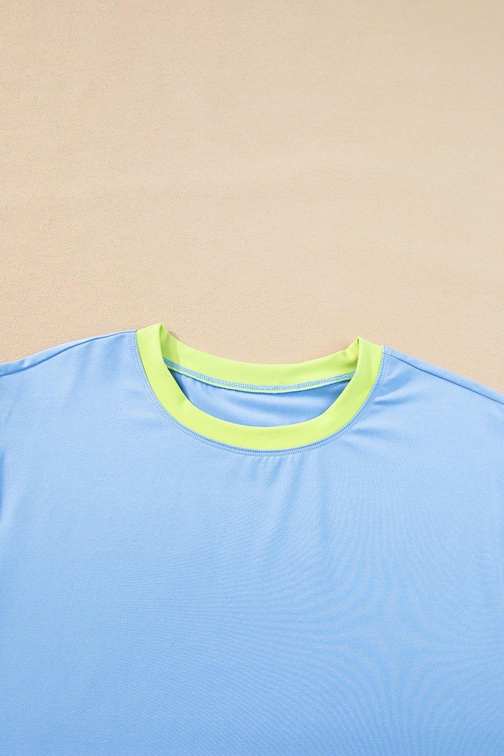 Strawberry Pink Colorblock Cap Sleeve Tee and Wide Leg Pants Set - MAD RUFFI