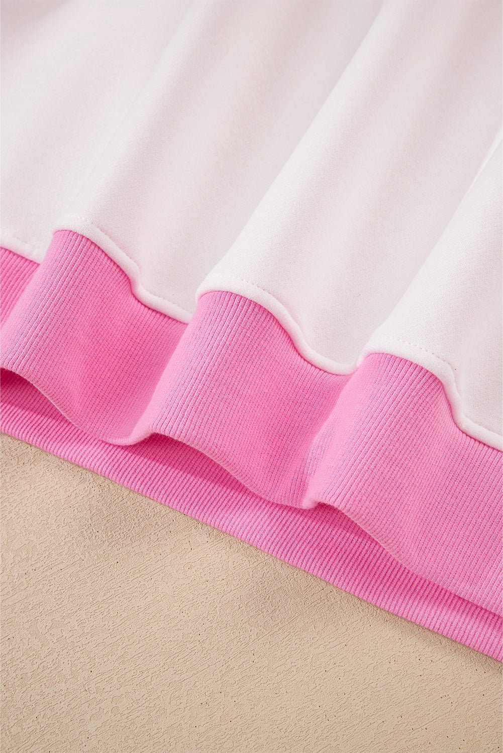 Strawberry Pink Colorblock Pullover and Drawstring Shorts Set - MAD RUFFI