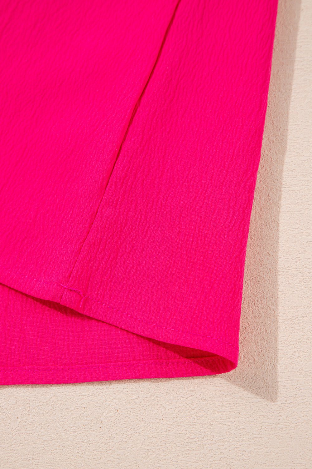 Strawberry Pink Floral Embroidered Flutter Sleeve Pleated Plus Size Blouse - MAD RUFFI