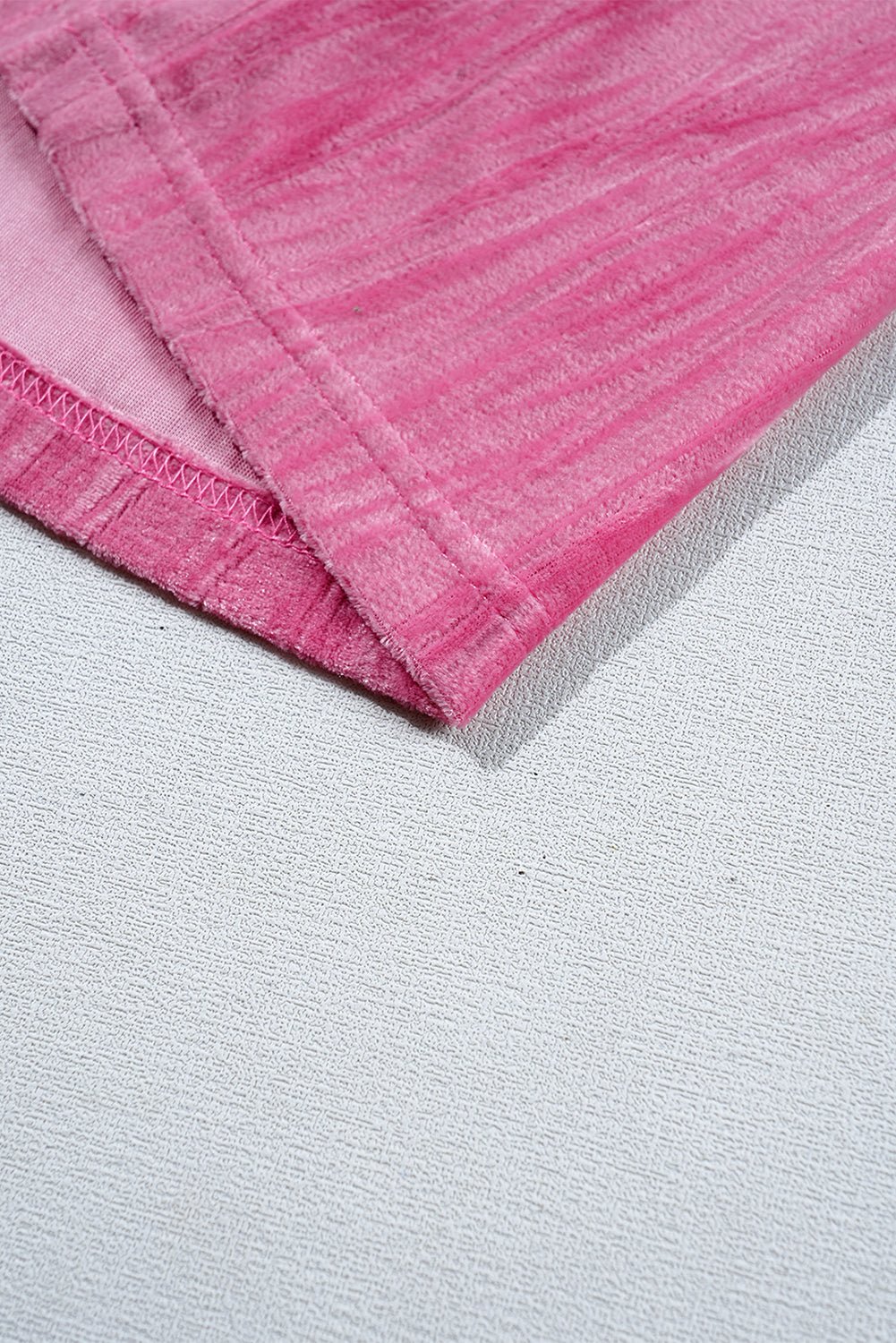 Strawberry Pink Flounce Sleeve Tiered Ruffled Velvet Mini Dress - MAD RUFFI