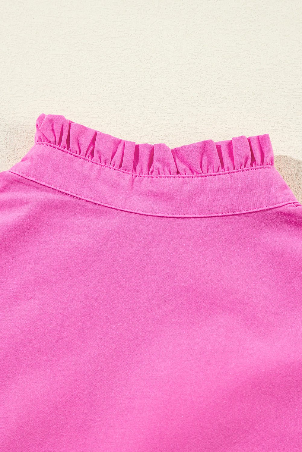 Strawberry Pink Flutter Sleeve V Neck Ric Rac Tiered Dress - MAD RUFFI