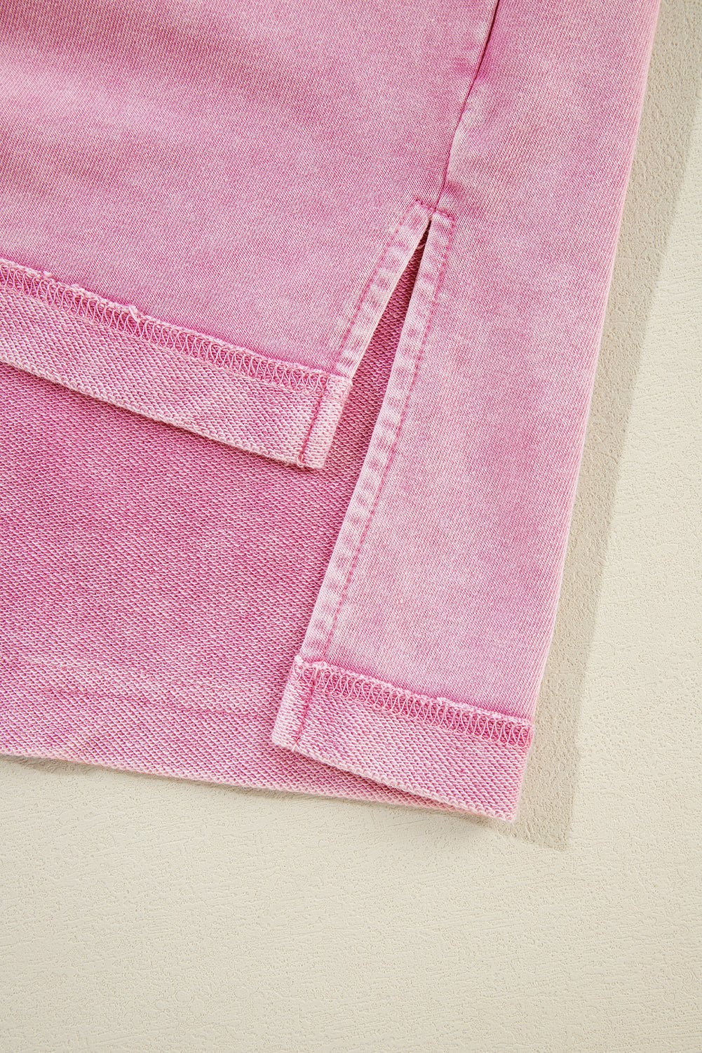 Strawberry Pink Mineral Wash Drop Shoulder Oversized Sweatshirt - MAD RUFFI