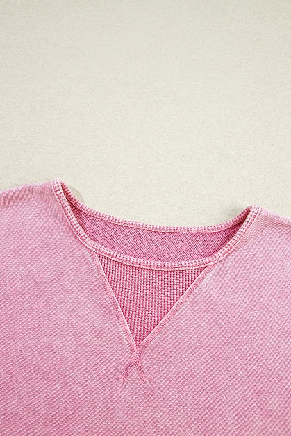 Strawberry Pink Mineral Wash Drop Shoulder Oversized Sweatshirt - MAD RUFFI