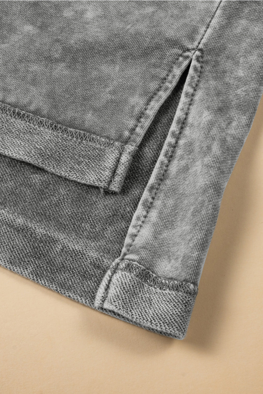 Strawberry Pink Mineral Wash Drop Sleeve Patchwork Plus Size Tee - MAD RUFFI