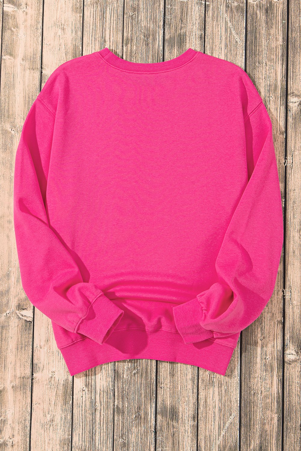 Strawberry Pink Sequins Heart Patch Graphic Sweatshirt - MAD RUFFI