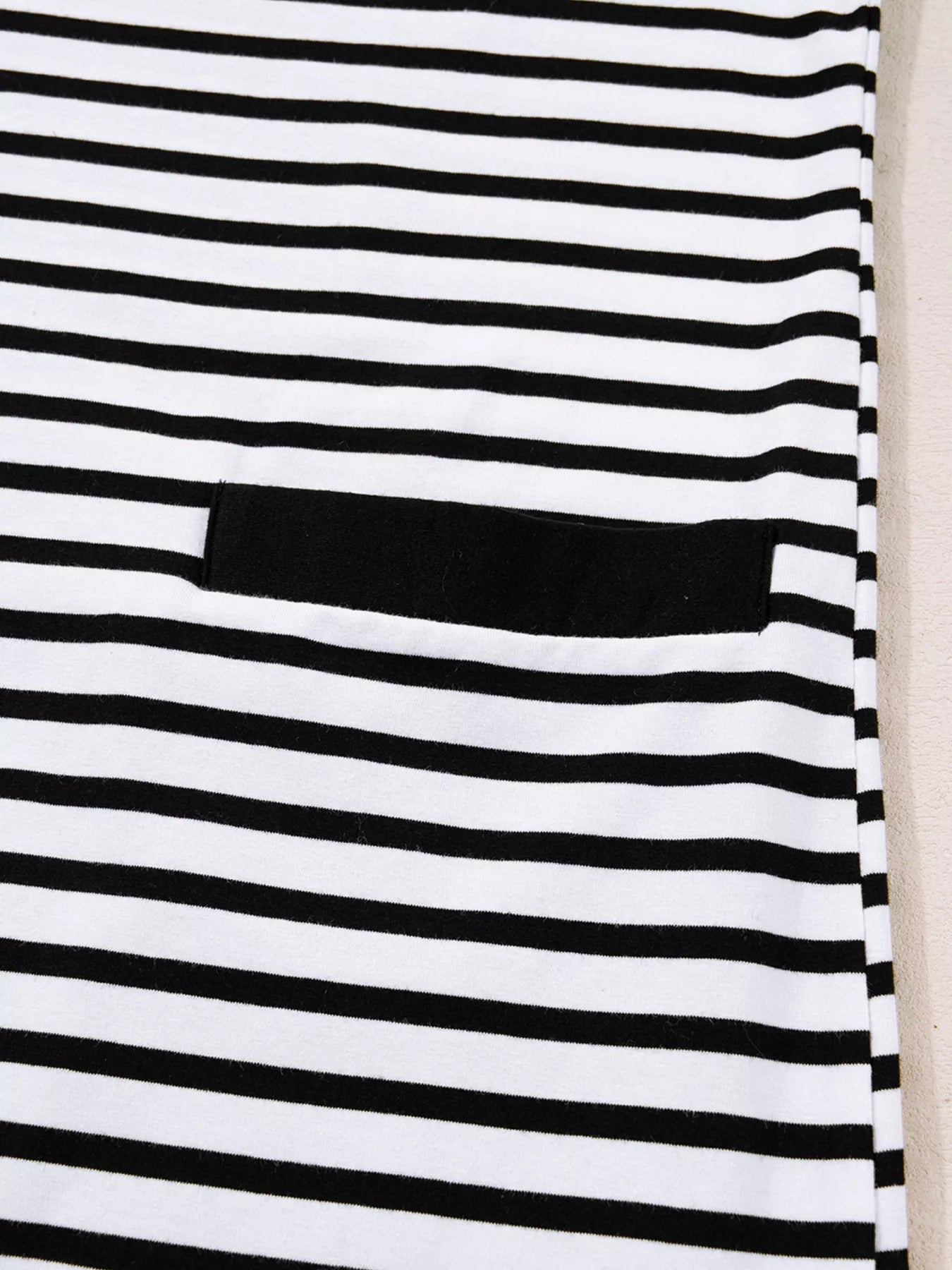 Stripe Buttoned Front Collared Long Sleeve T Shirt Dress with Pockets - MAD RUFFI