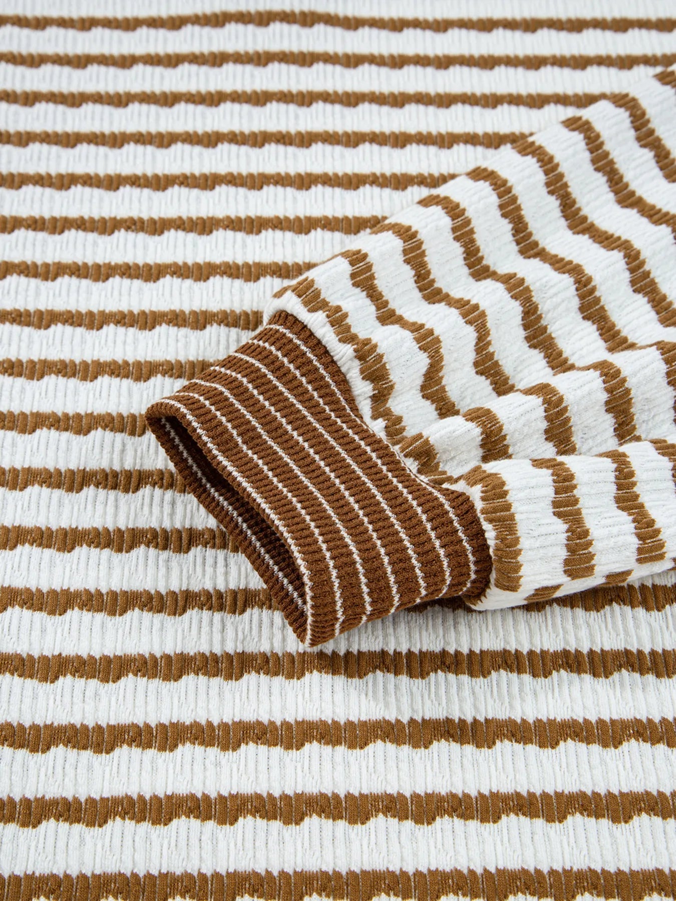 Stripe Collared Top and Drawstring Pant Set - MAD RUFFI