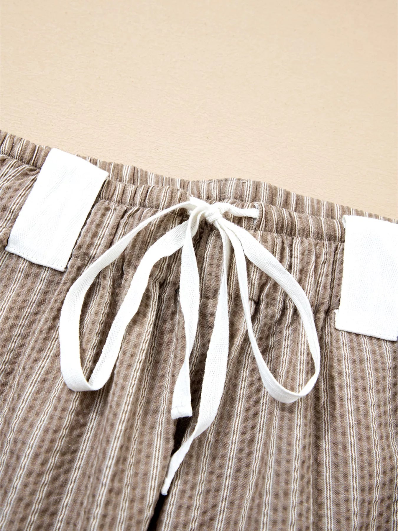 Stripe Drawstring Cargo Jogger Pants with Pockets - MAD RUFFI