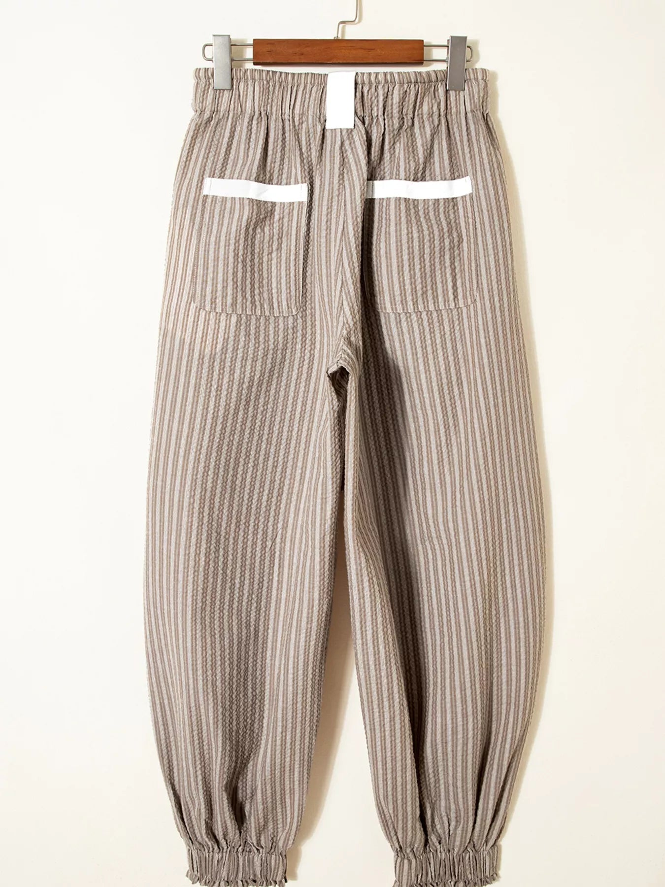 Stripe Drawstring Cargo Jogger Pants with Pockets - MAD RUFFI