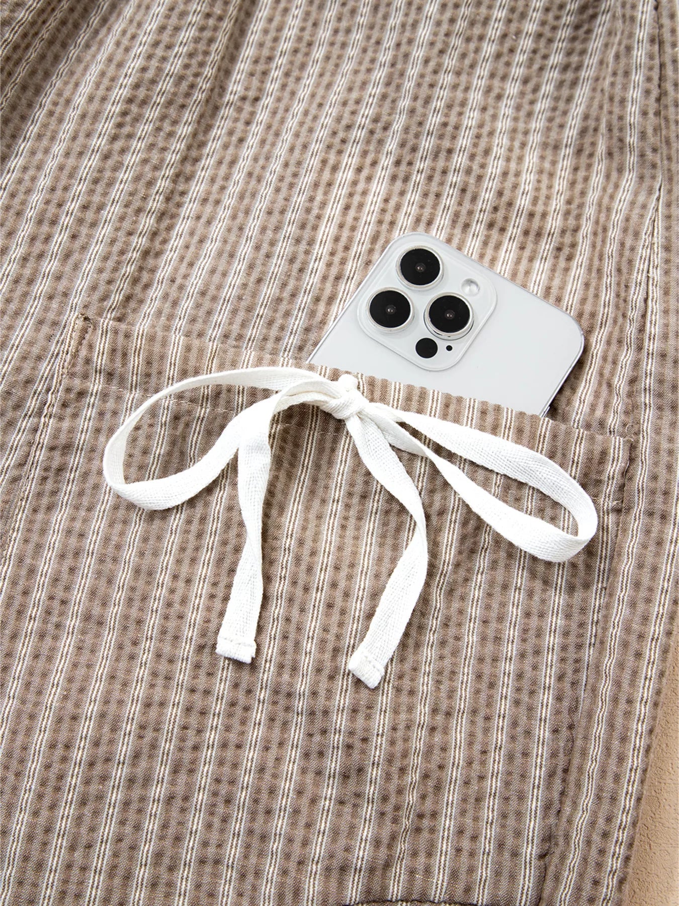 Stripe Drawstring Cargo Jogger Pants with Pockets - MAD RUFFI