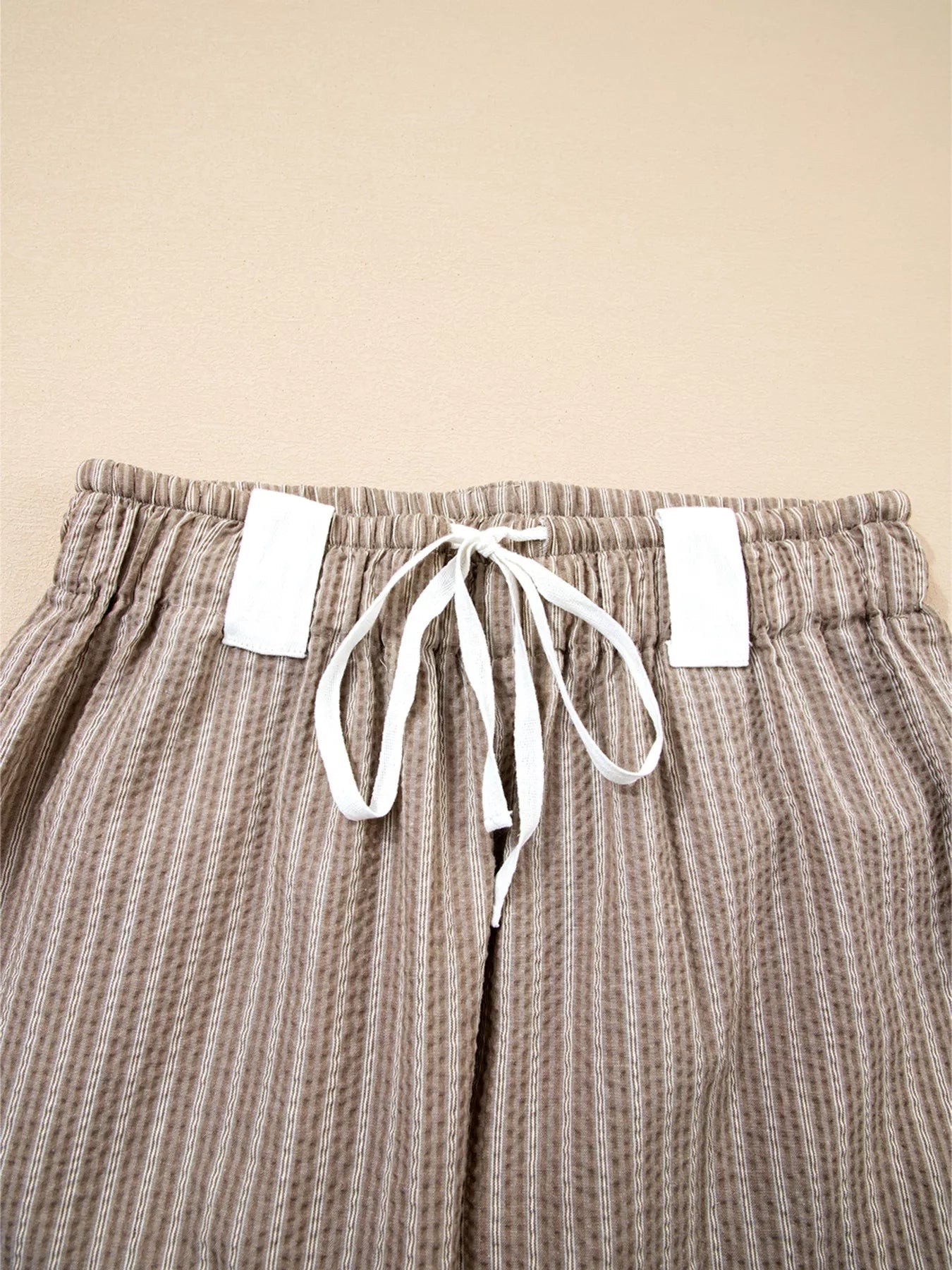 Stripe Drawstring Cargo Jogger Pants with Pockets - MAD RUFFI