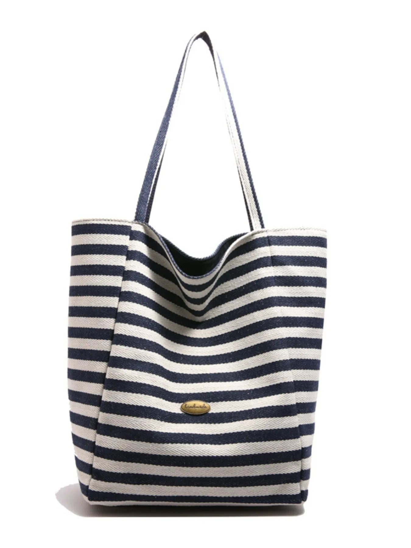 Striped Canvas Tote Bag - MAD RUFFI