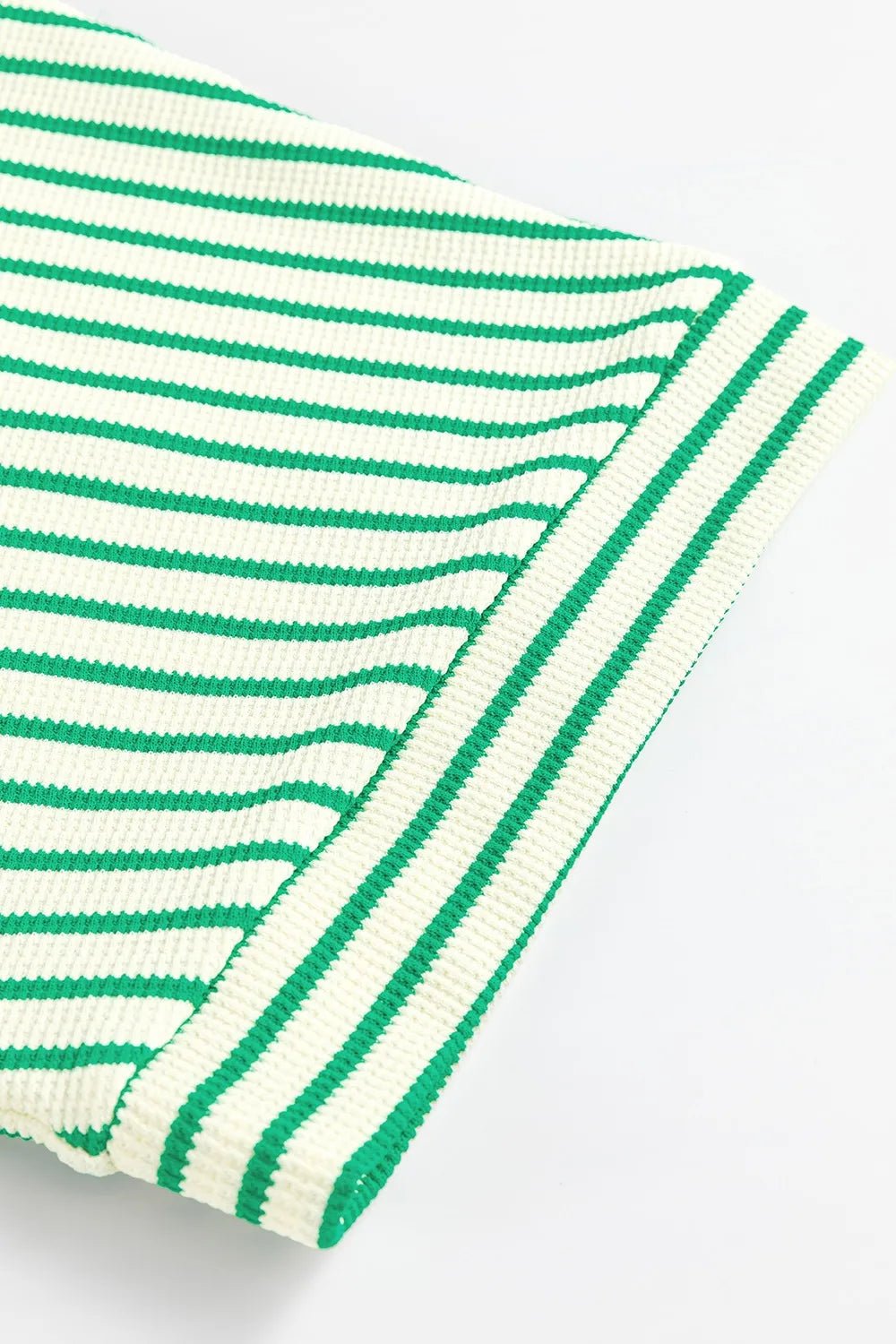 Striped Half Sleeve Tie Waist Romper - MAD RUFFI