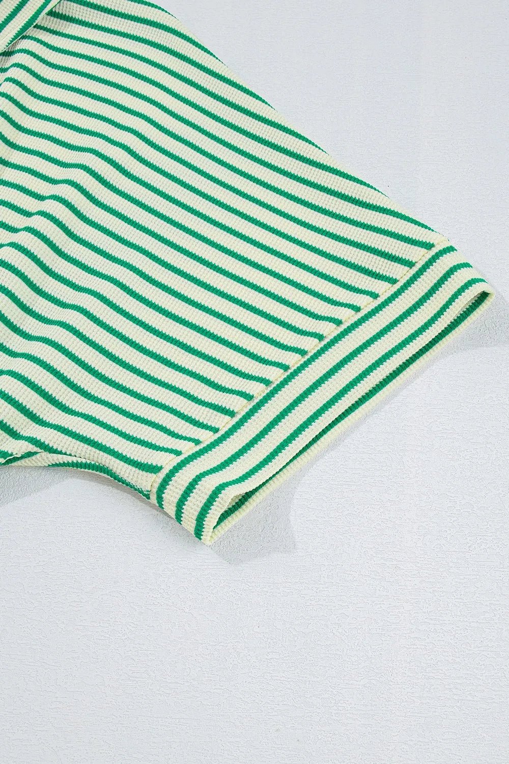 Striped Half Sleeve Tie Waist Romper - MAD RUFFI