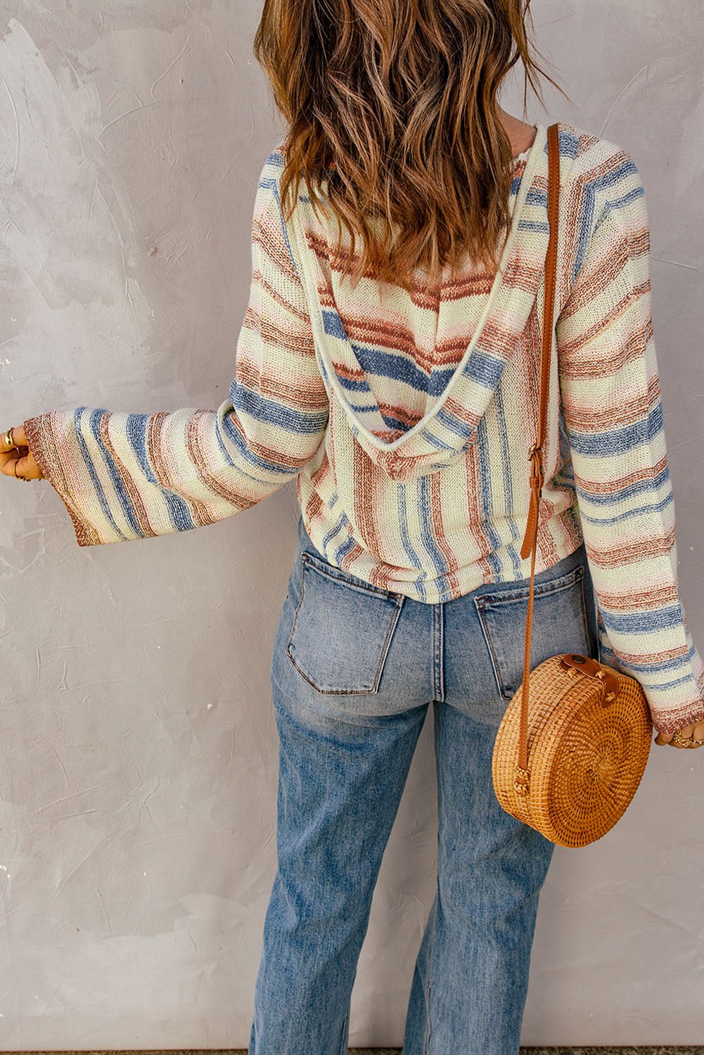Striped Hooded Sweater with Kangaroo Pocket - MAD RUFFI