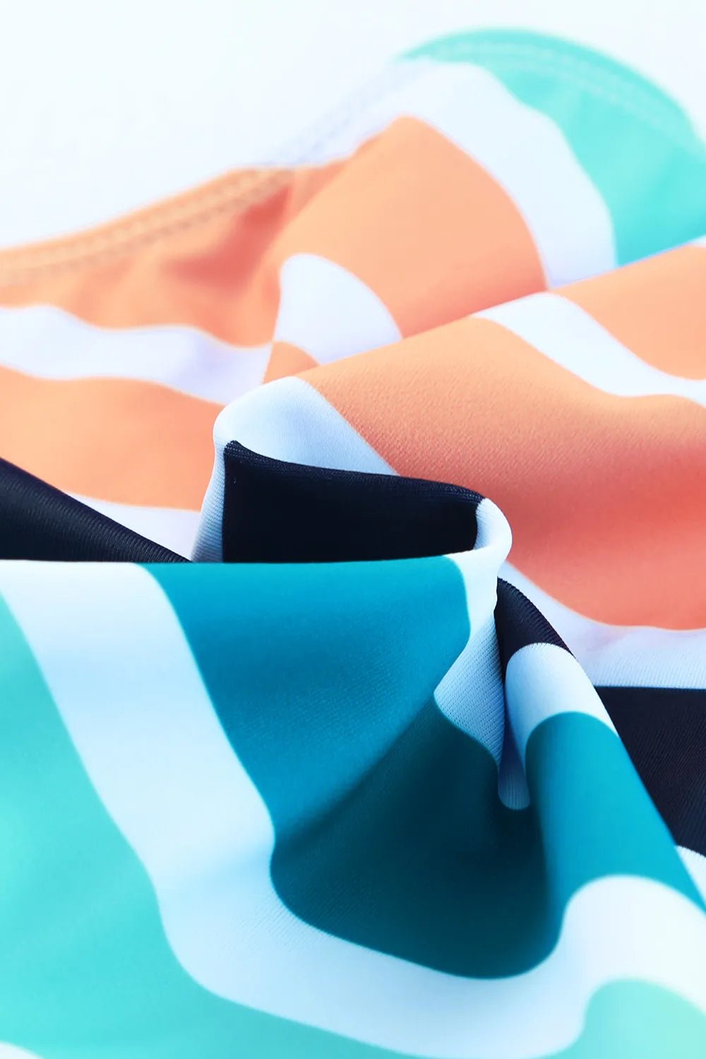 Striped One Shoulder Two - Piece Swim Set - MAD RUFFI