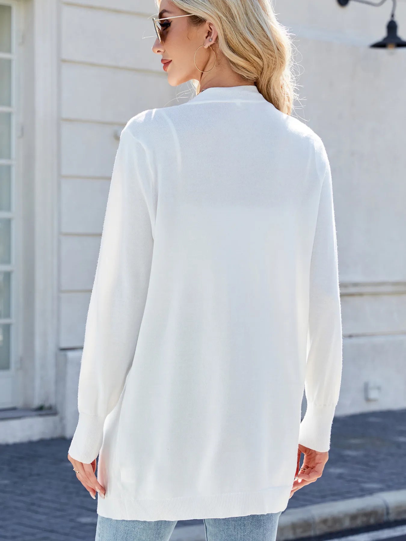 Striped Open Front Cardigan with Relaxed Fit - MAD RUFFI