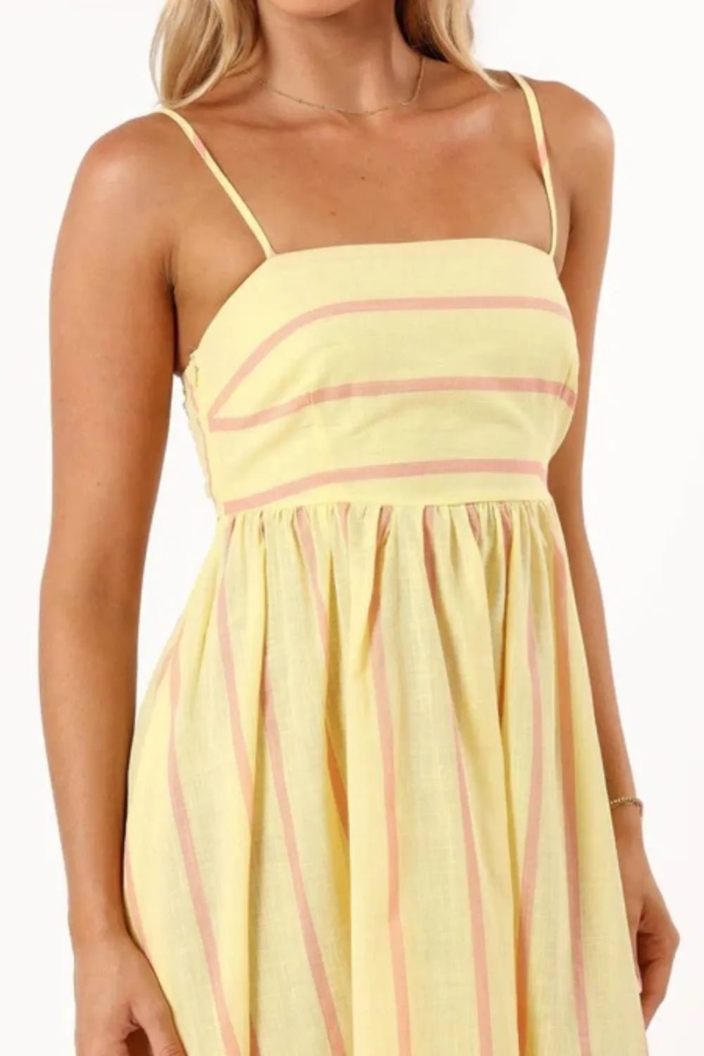 Striped Square Neck Cami Dress - MAD RUFFI