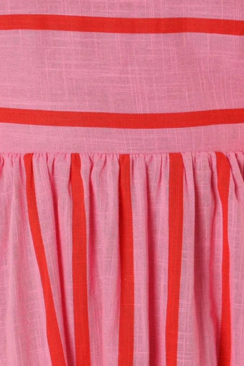 Striped Square Neck Cami Dress - MAD RUFFI