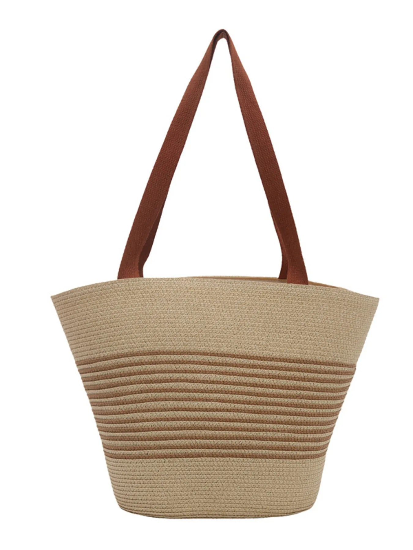 Striped Woven Tote Bag - MAD RUFFI