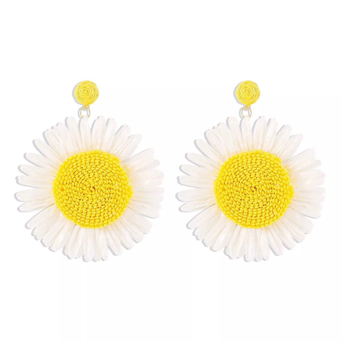 Sunflower Rattan Dangle Earrings - MAD RUFFI