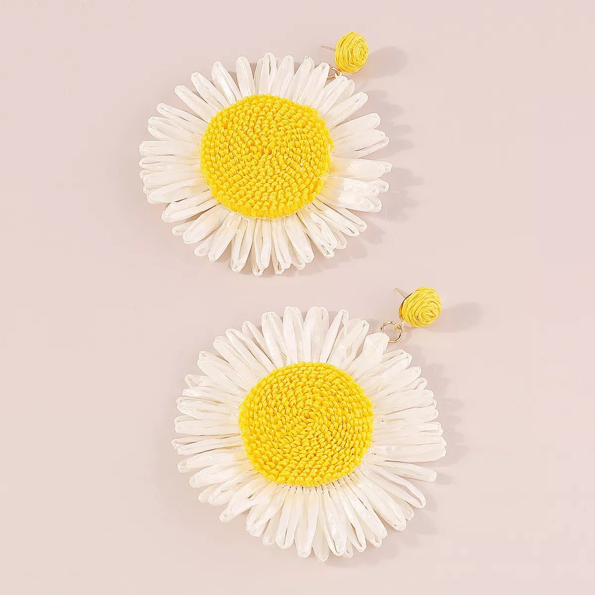 Sunflower Rattan Dangle Earrings - MAD RUFFI