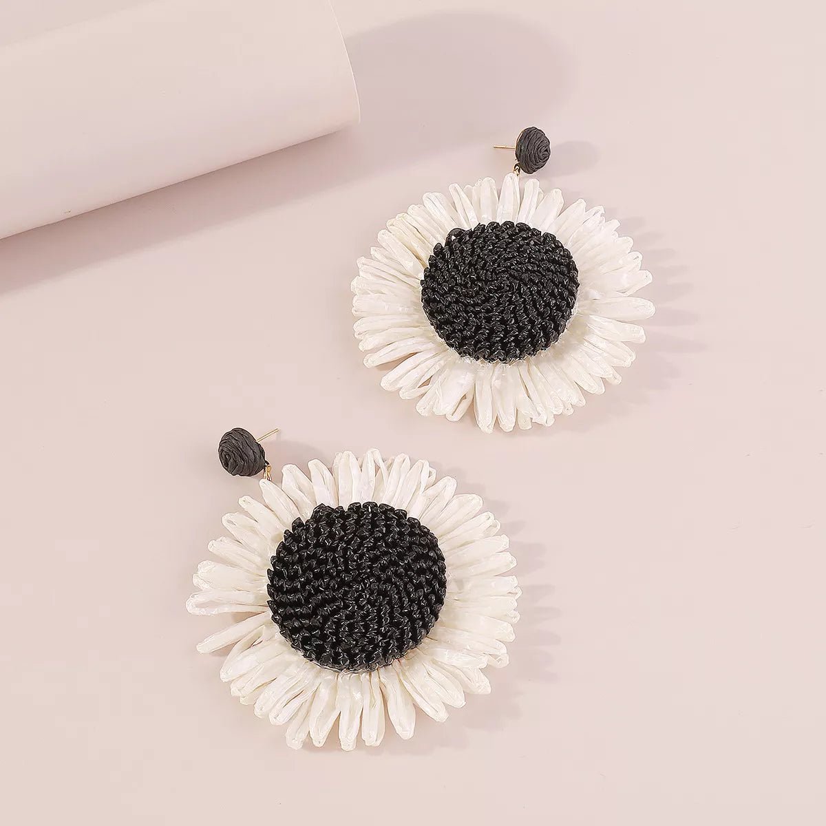 Sunflower Rattan Dangle Earrings - MAD RUFFI