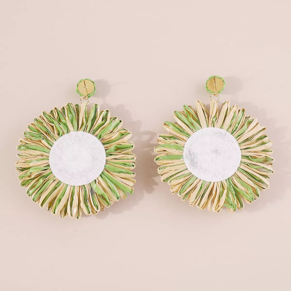 Sunflower Rattan Dangle Earrings - MAD RUFFI