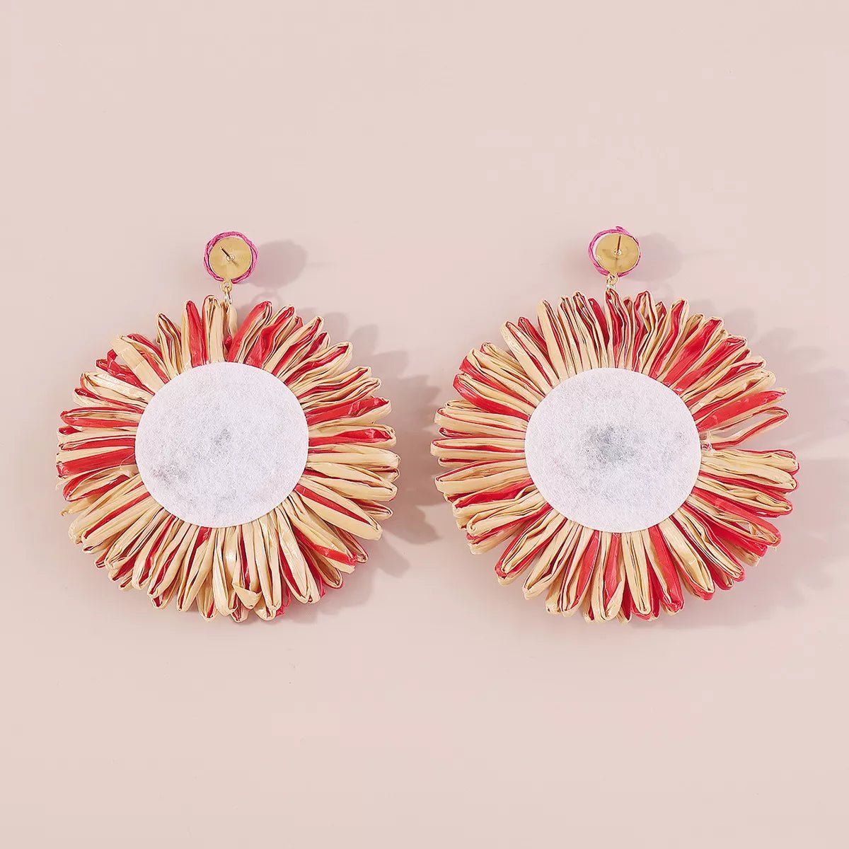 Sunflower Rattan Dangle Earrings - MAD RUFFI