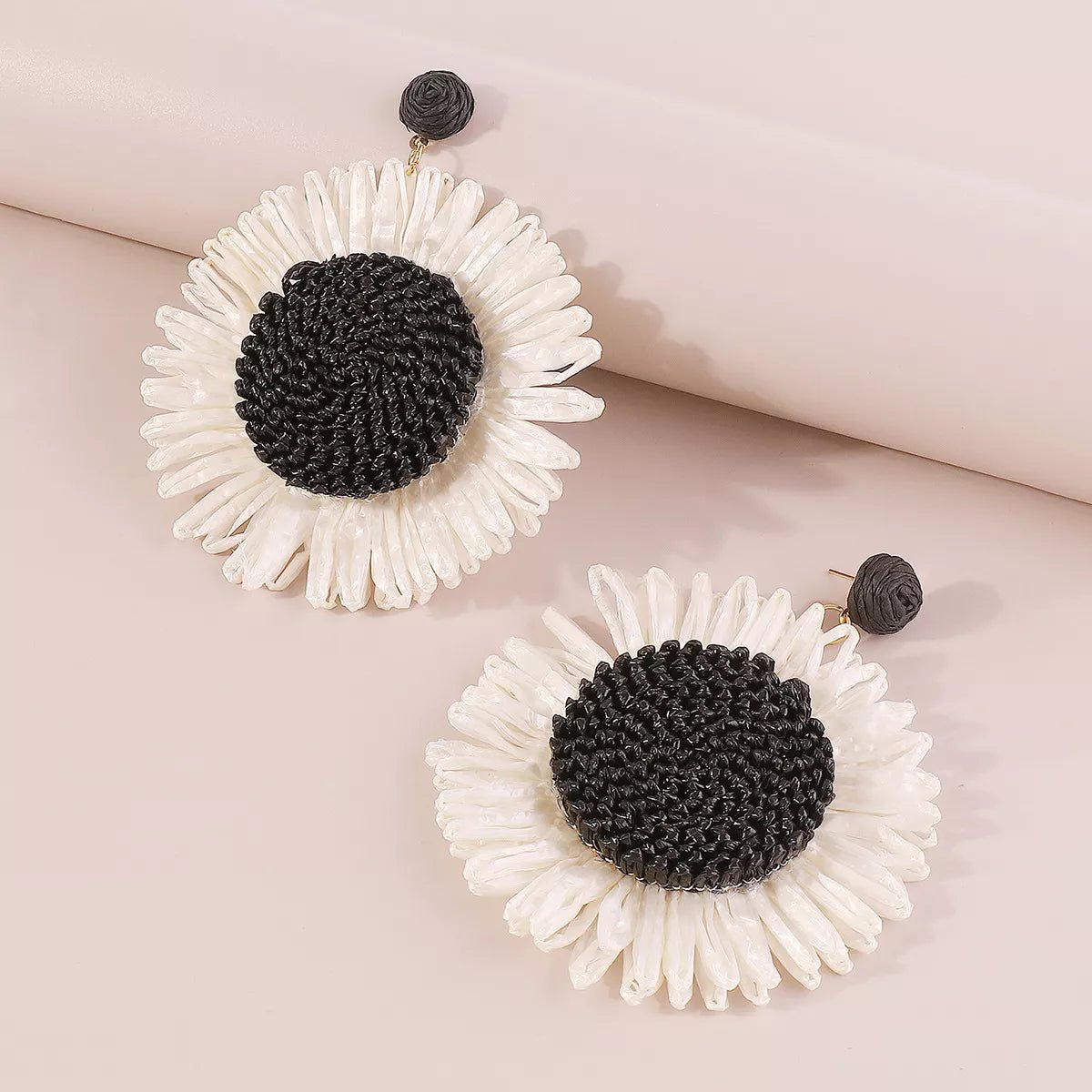 Sunflower Rattan Dangle Earrings - MAD RUFFI