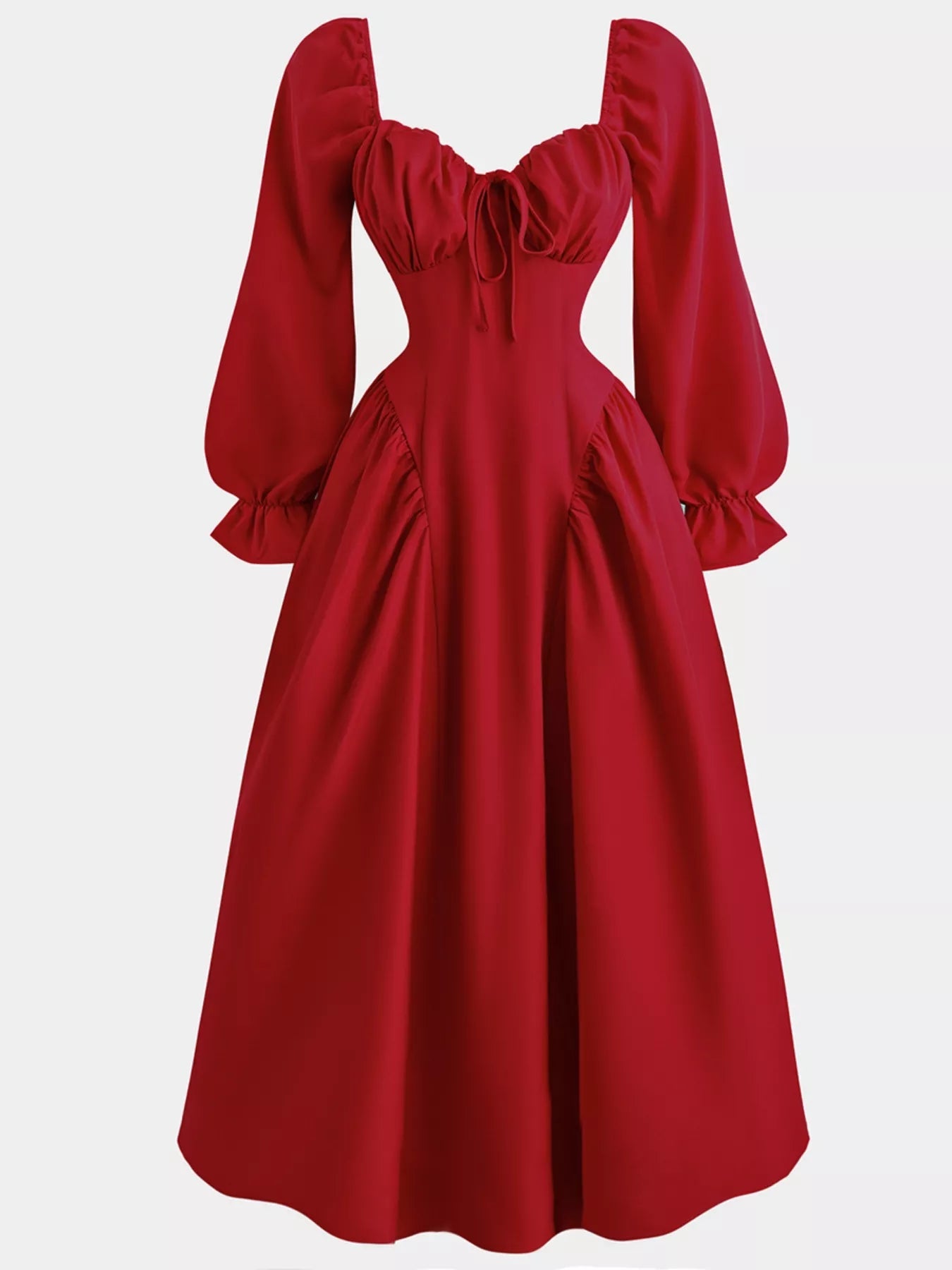 Sweetheart Neckline Flounce Sleeve Dress - MAD RUFFI