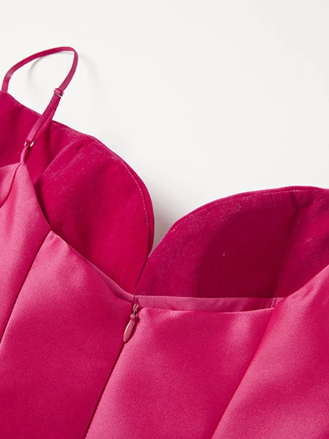 Sweetheart Spaghetti Strap Midi Dress with Collar - MAD RUFFI