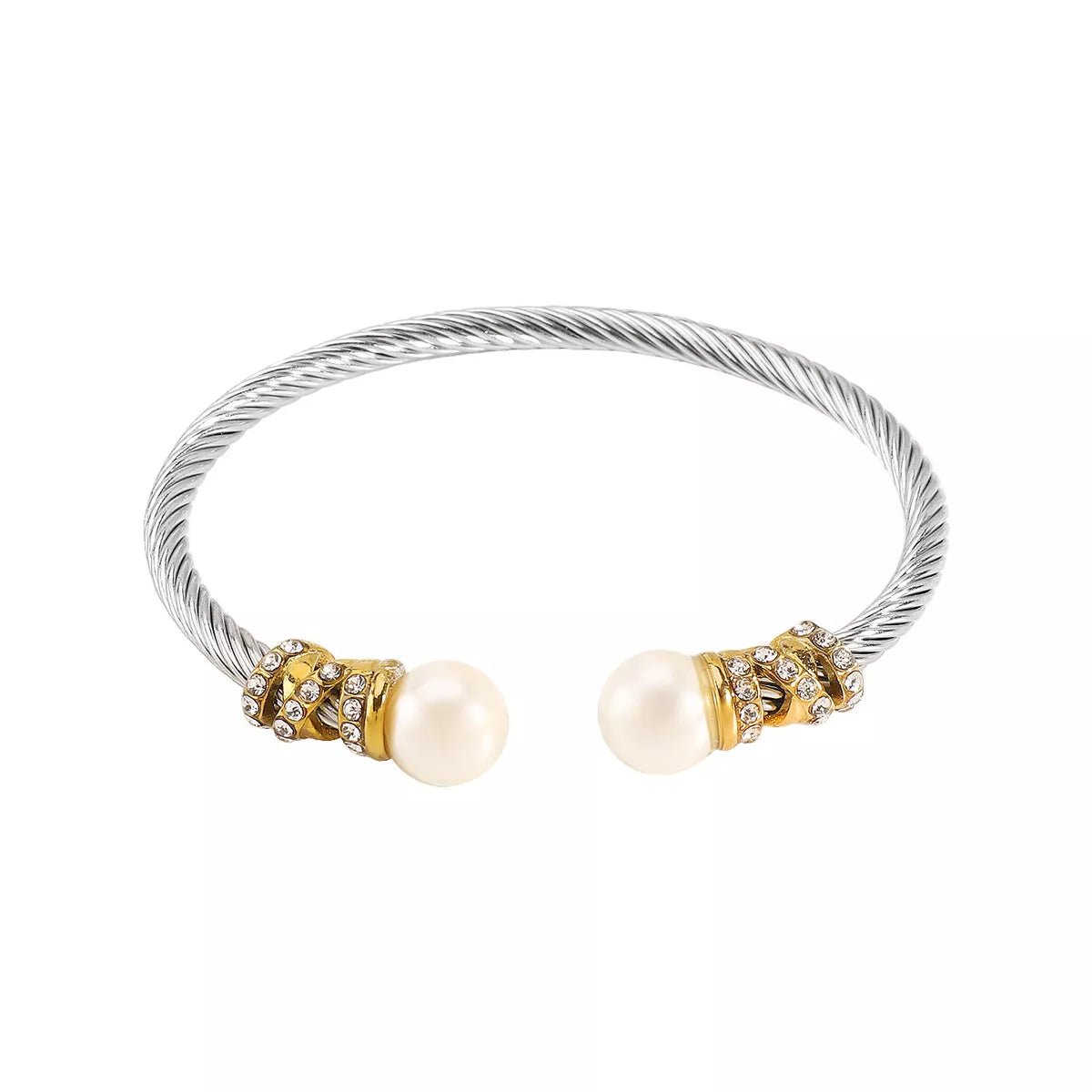 Synthetic Pearl Stainless Steel Bracelet - MAD RUFFI