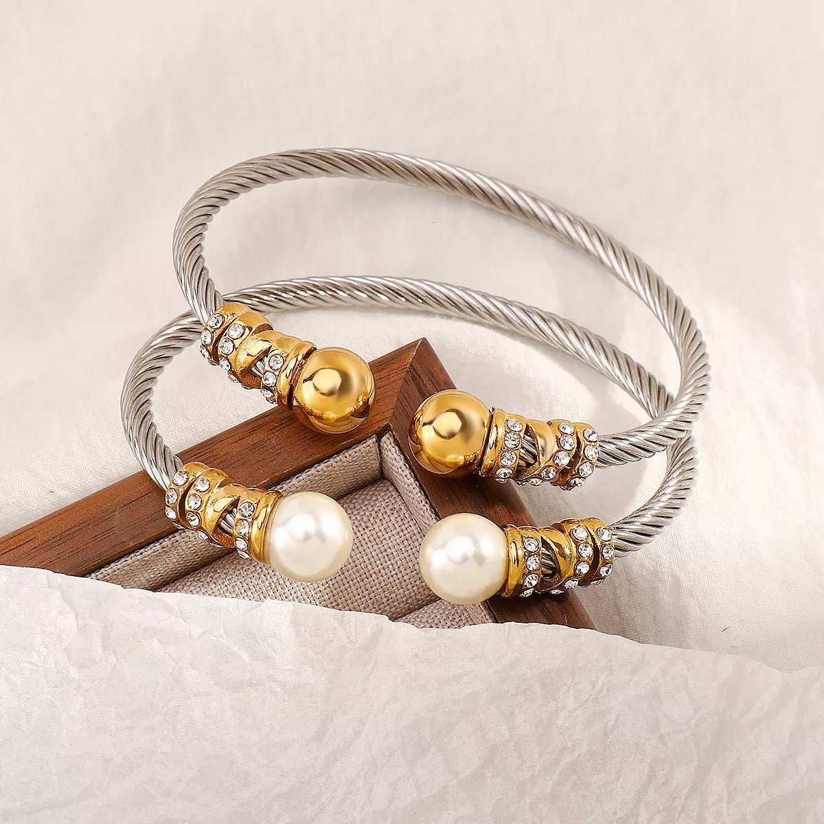 Synthetic Pearl Stainless Steel Bracelet - MAD RUFFI