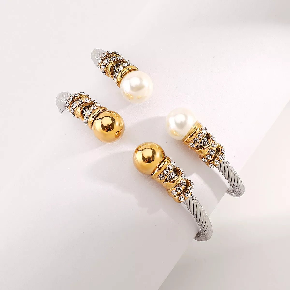 Synthetic Pearl Stainless Steel Bracelet - MAD RUFFI