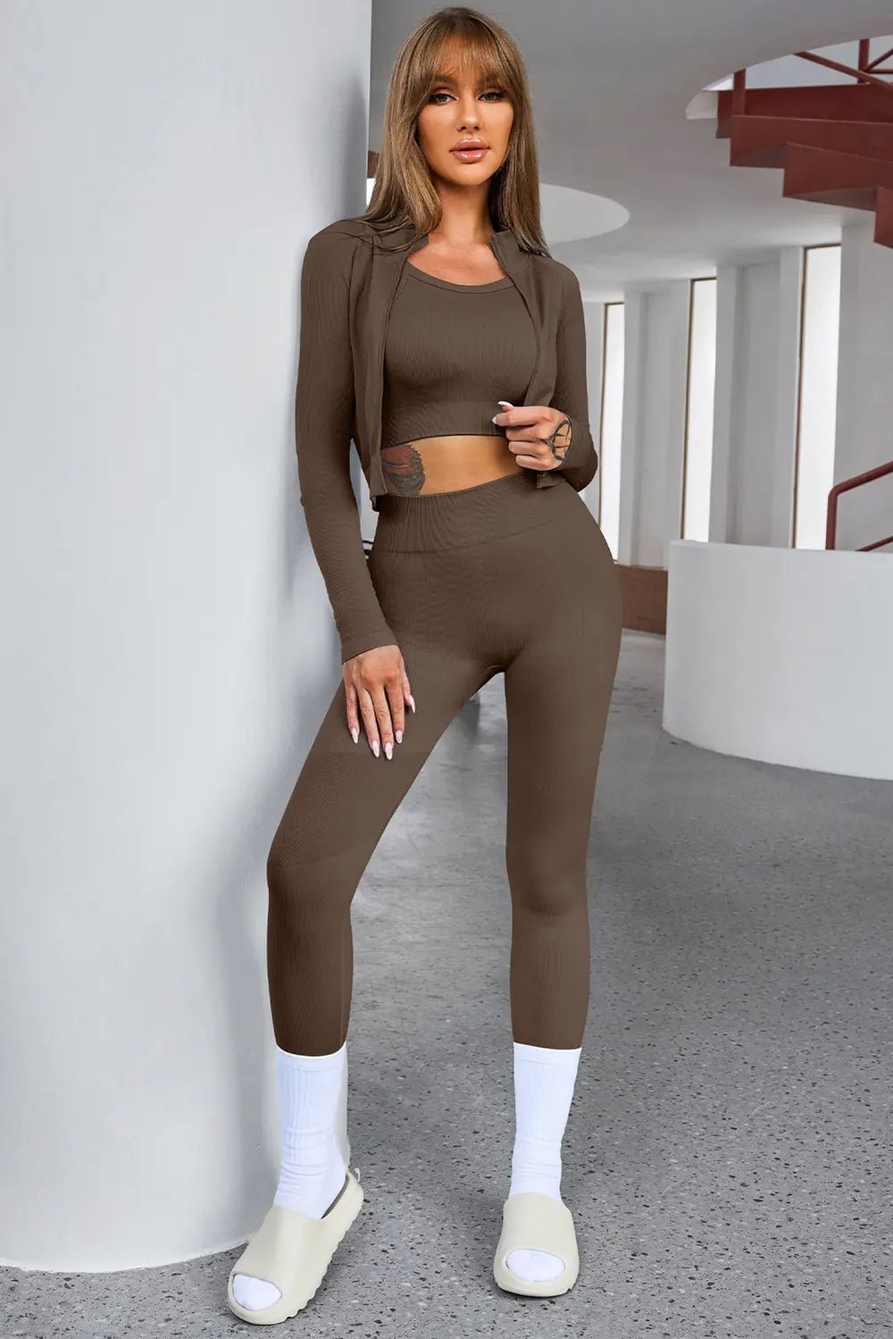 Tank Cropped Active Top and Pants Set - MAD RUFFI