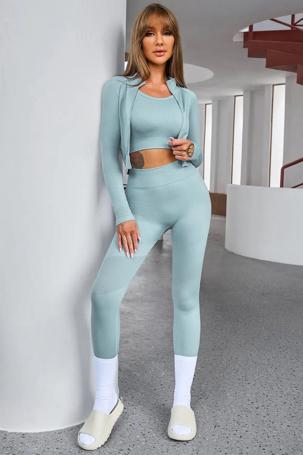 Tank Cropped Active Top and Pants Set - MAD RUFFI