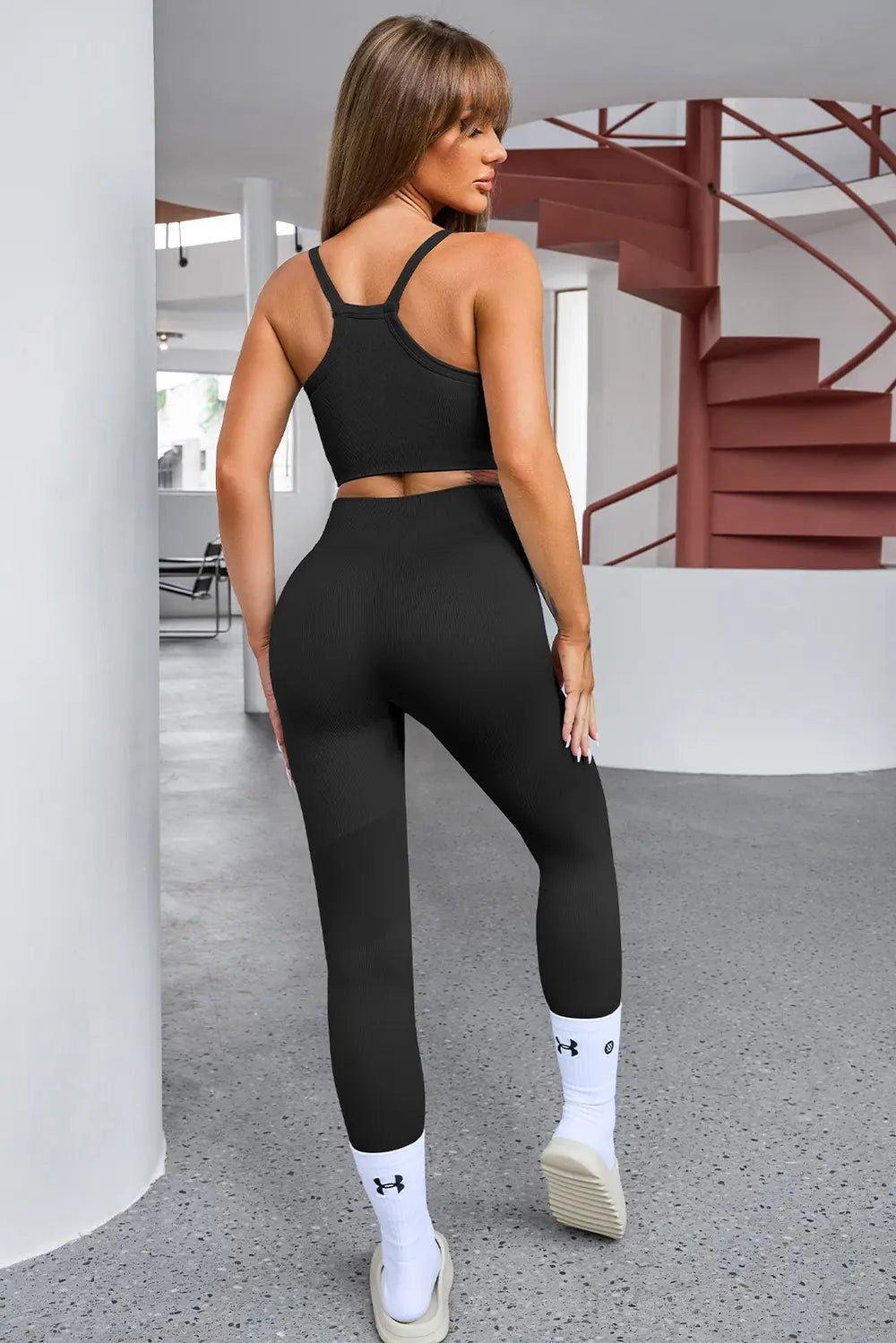 Tank Cropped Active Top and Pants Set - MAD RUFFI