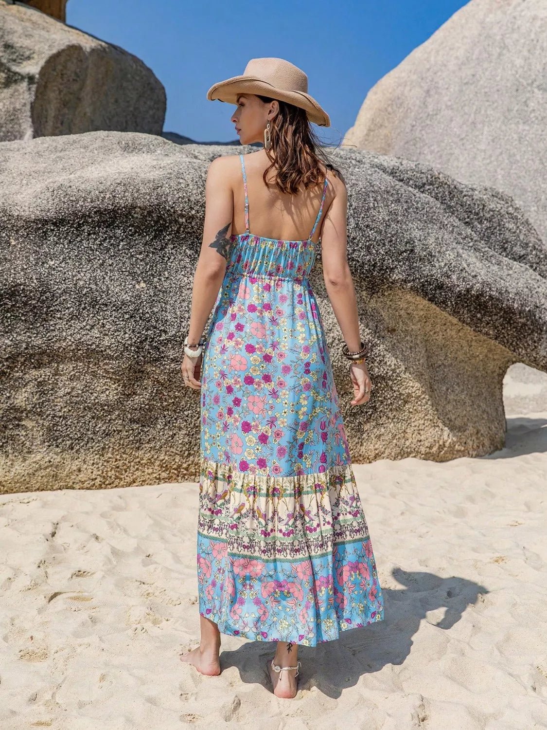 Tassel Floral Print Cami Dress - MAD RUFFI