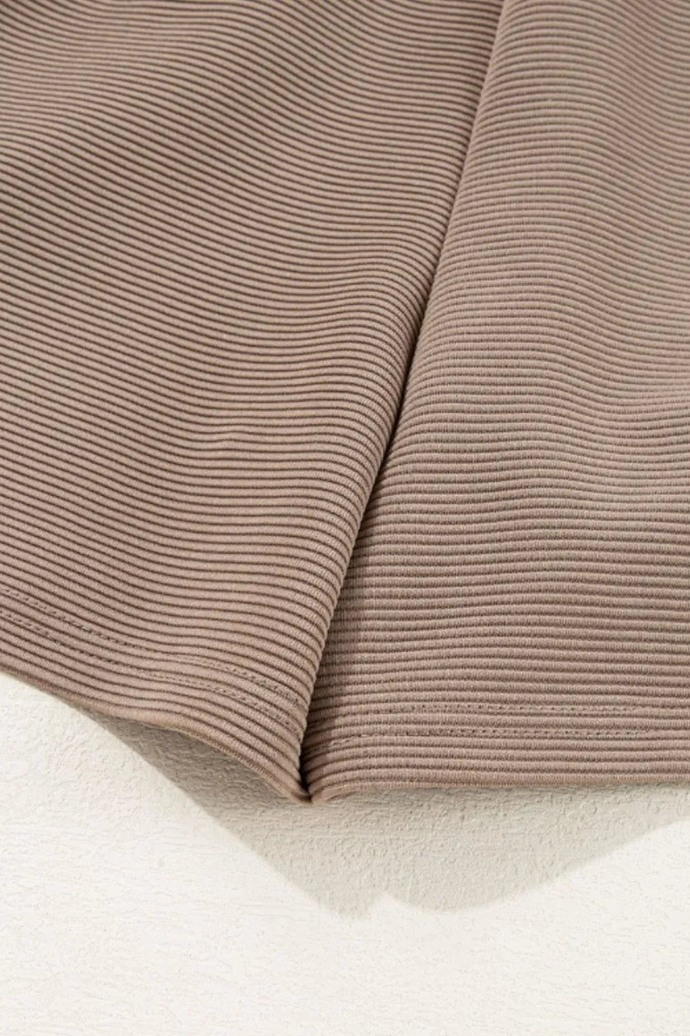 Textured Short Sleeve Half Zip Drawstring Waist Romper - MAD RUFFI