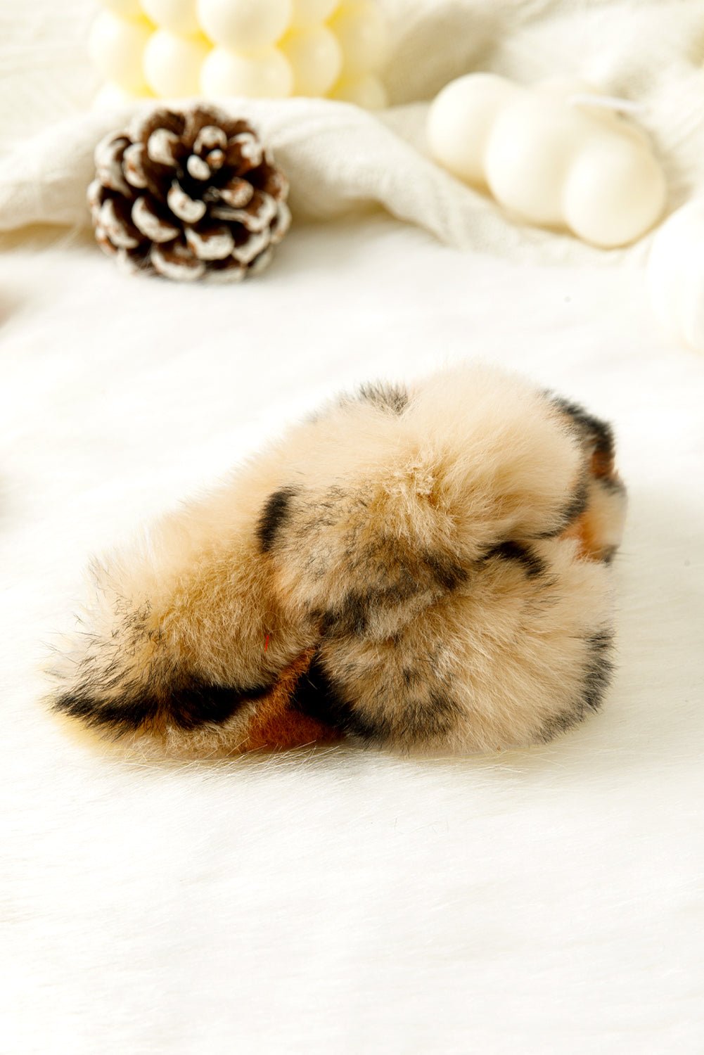 Thai Curry Leopard Fluffy Plush Hair Claw Clip - MAD RUFFI
