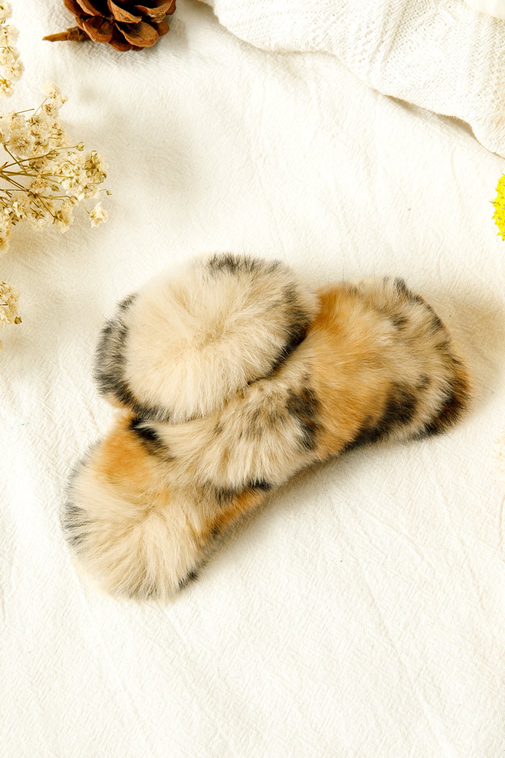 Thai Curry Leopard Fluffy Plush Hair Claw Clip - MAD RUFFI