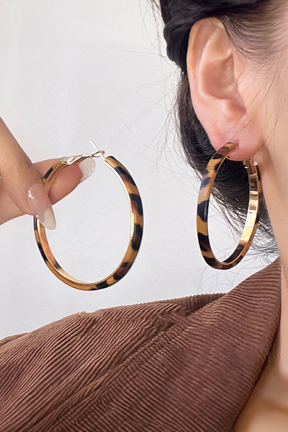 Thai Curry Leopard Print Hoop Earrings - MAD RUFFI